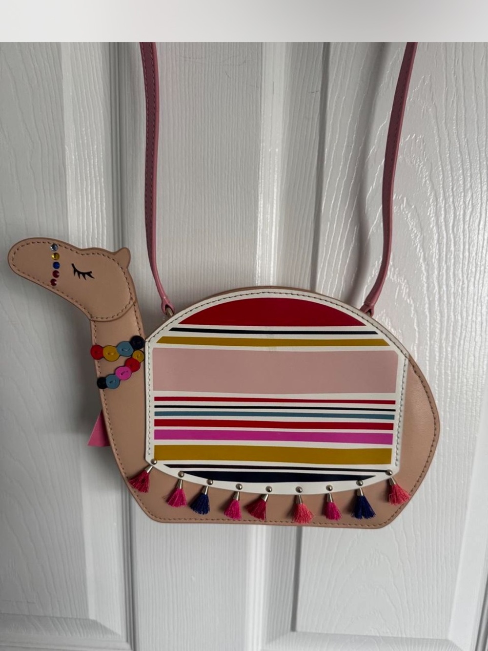 Kate spade Novelty Camel Crossbody Bag - Pink & Multicolor Striped- like new